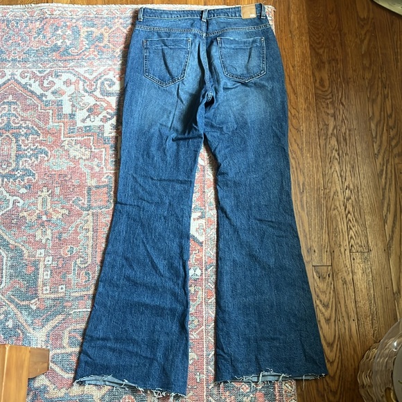 Zara Classic 70’s High Rise Flare Leg Jeans 10 - Rigid, No Stretch, Classic Blue - Picture 8 of 8